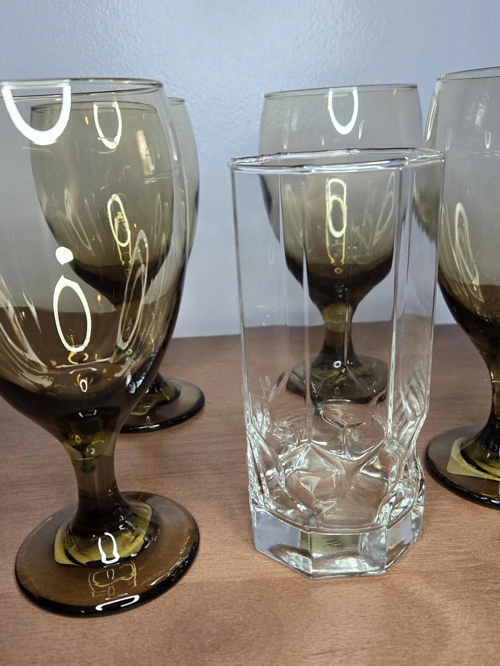 Libbey Amber-Tinted Stemmed Wine Glasses - Set of 4